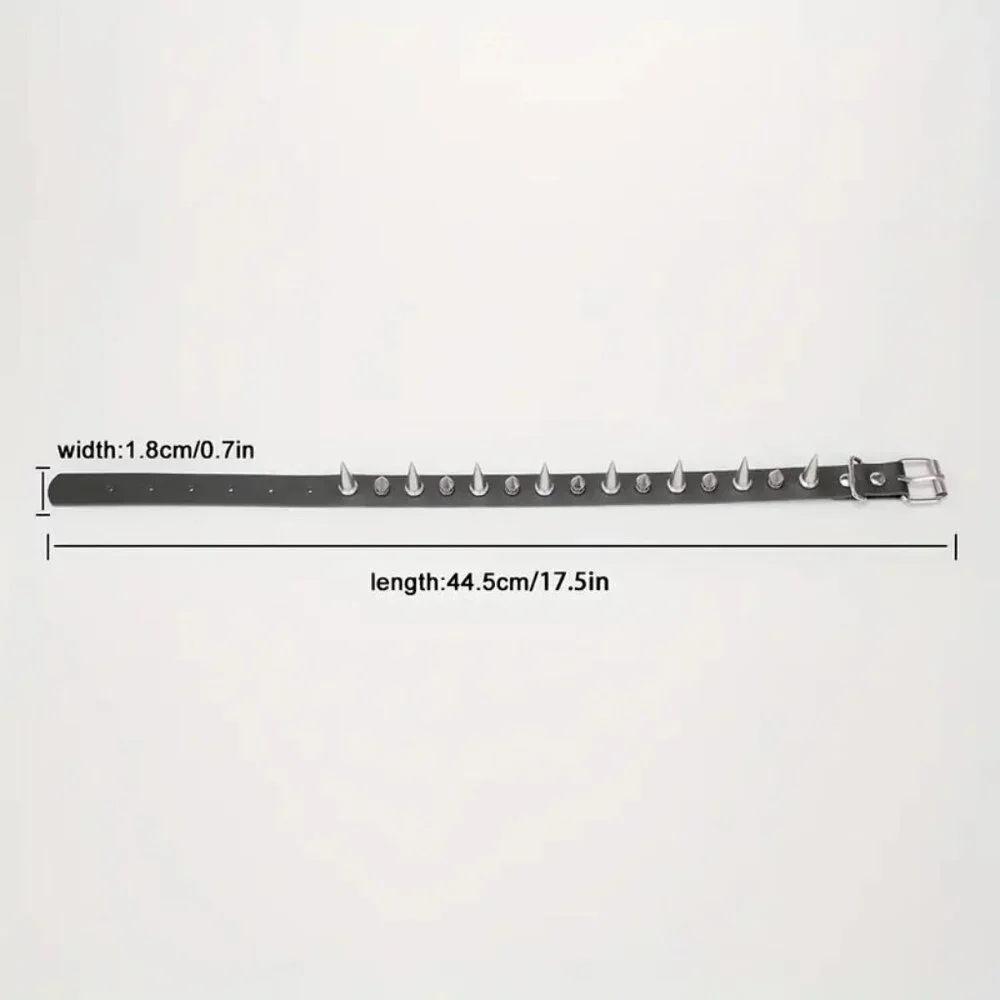 Spike Choker Collar Neck Sexy Punk Bondage Leather Goth Rave Edgy Rock Scene Fun - Picture 5 of 5